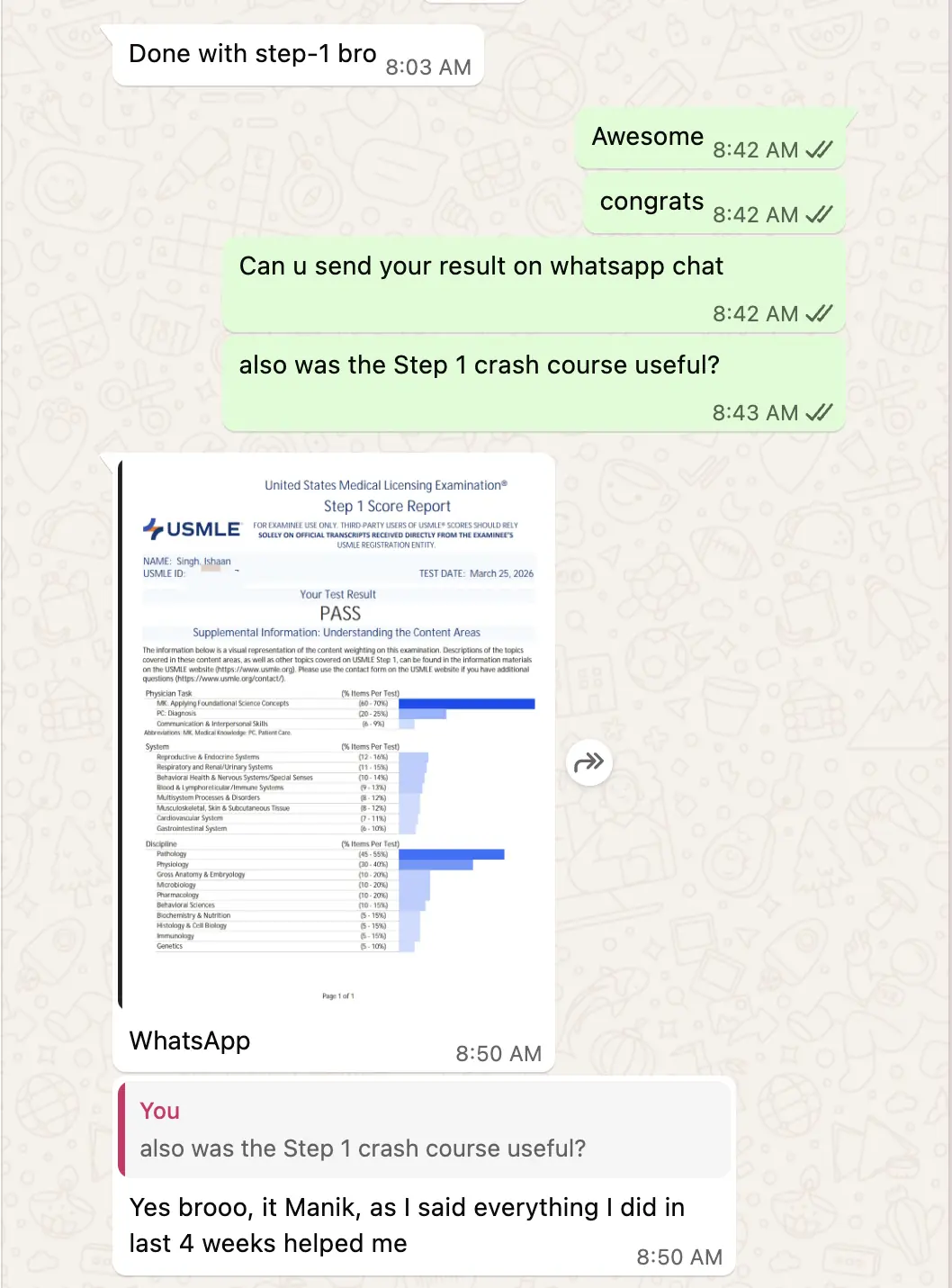 Coaching testimonial from Ishaan Singh