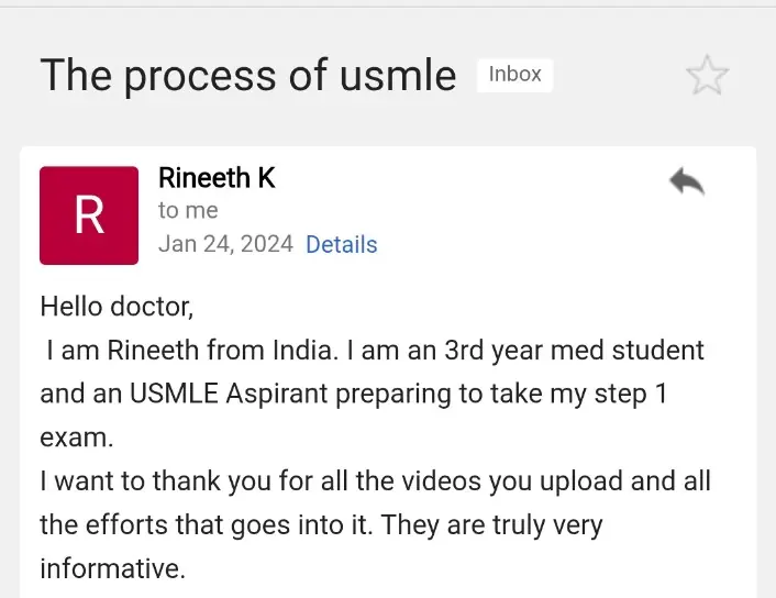 Student testimonial screenshot