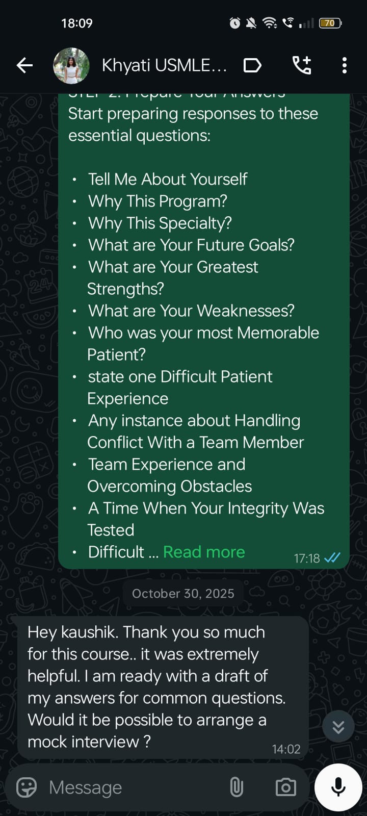 USMLE Wise student match testimonial