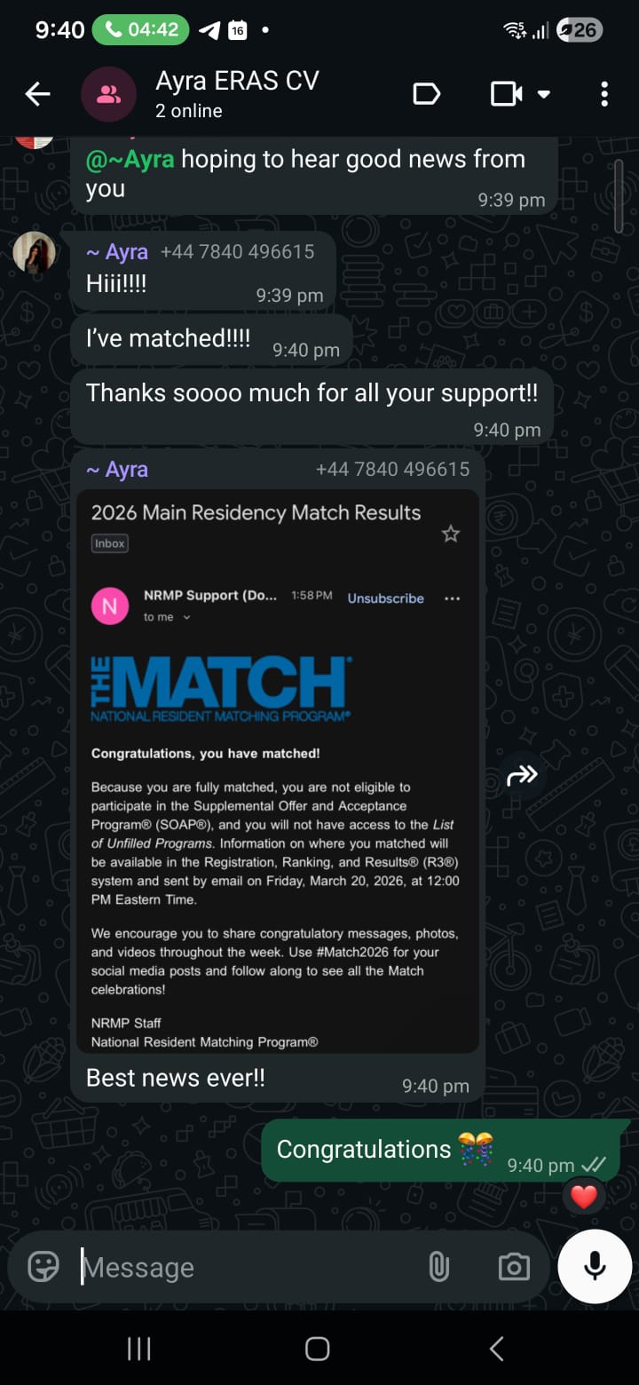 USMLE Wise student match testimonial