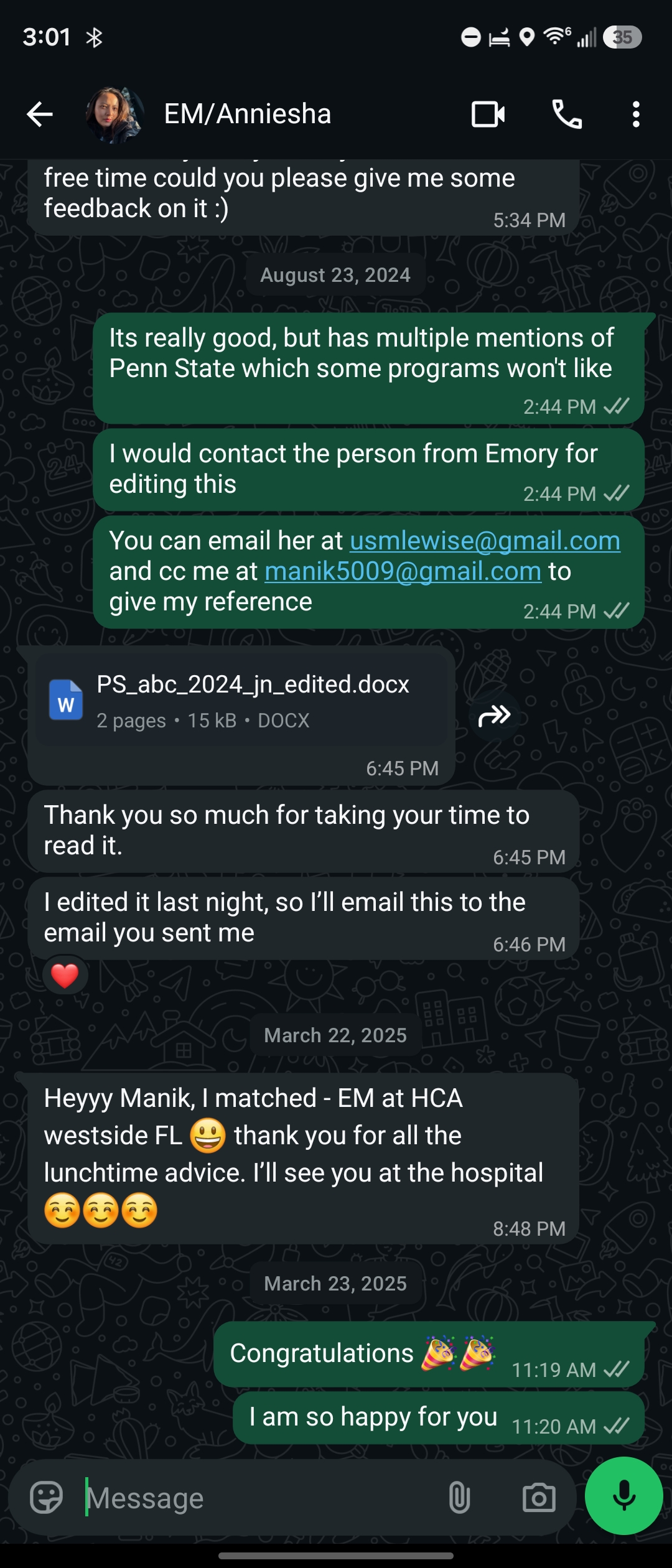 USMLE Wise student match testimonial