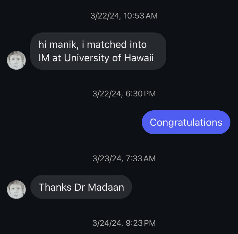 USMLE Wise student match testimonial