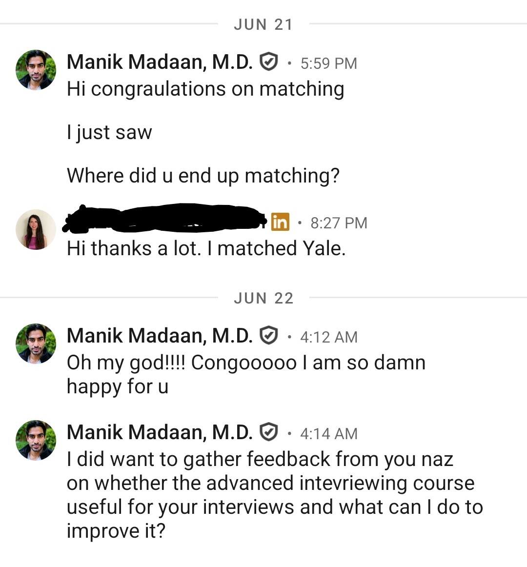 USMLE Wise student match testimonial