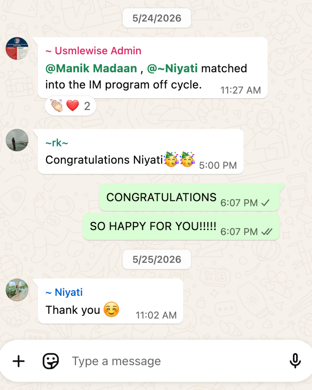 USMLE Wise student match testimonial