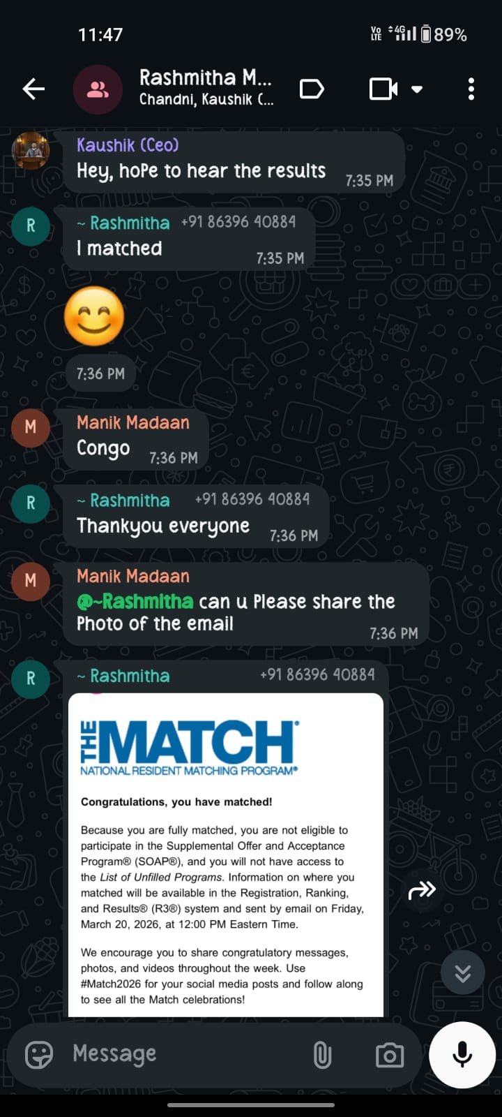 USMLE Wise student match testimonial