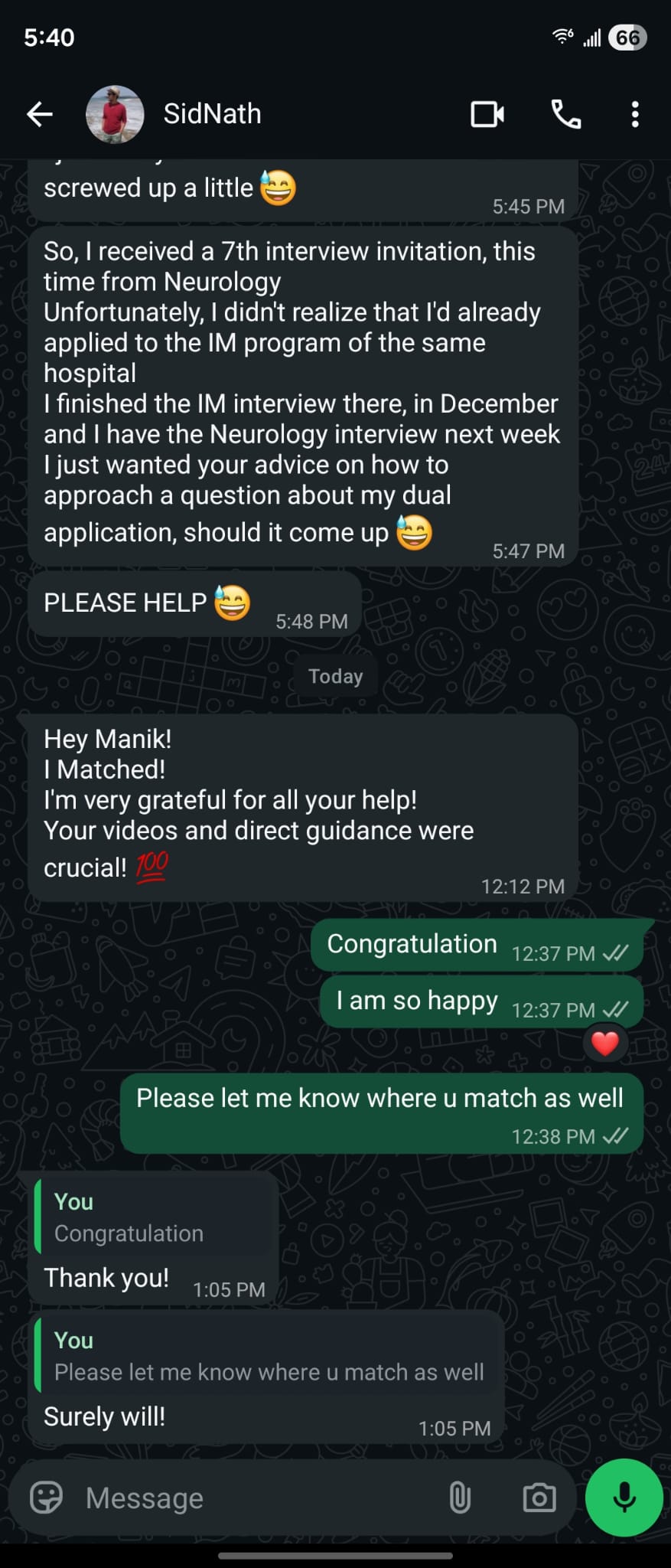 USMLE Wise student match testimonial