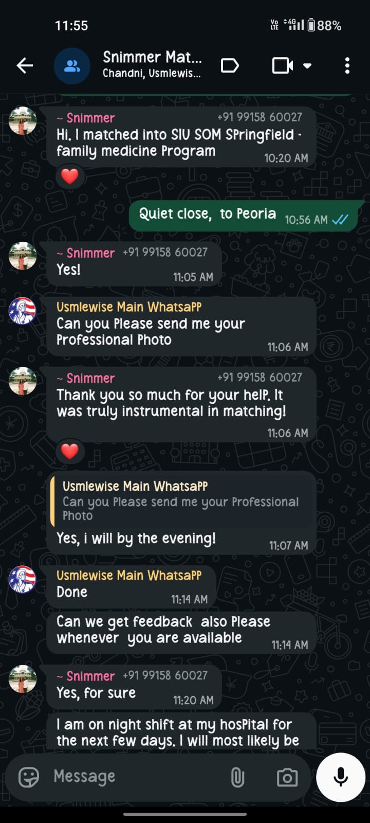 USMLE Wise student match testimonial