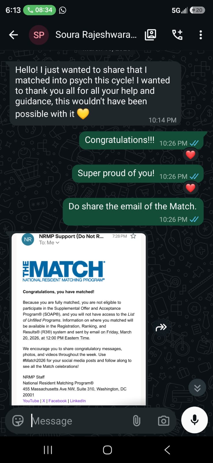 USMLE Wise student match testimonial