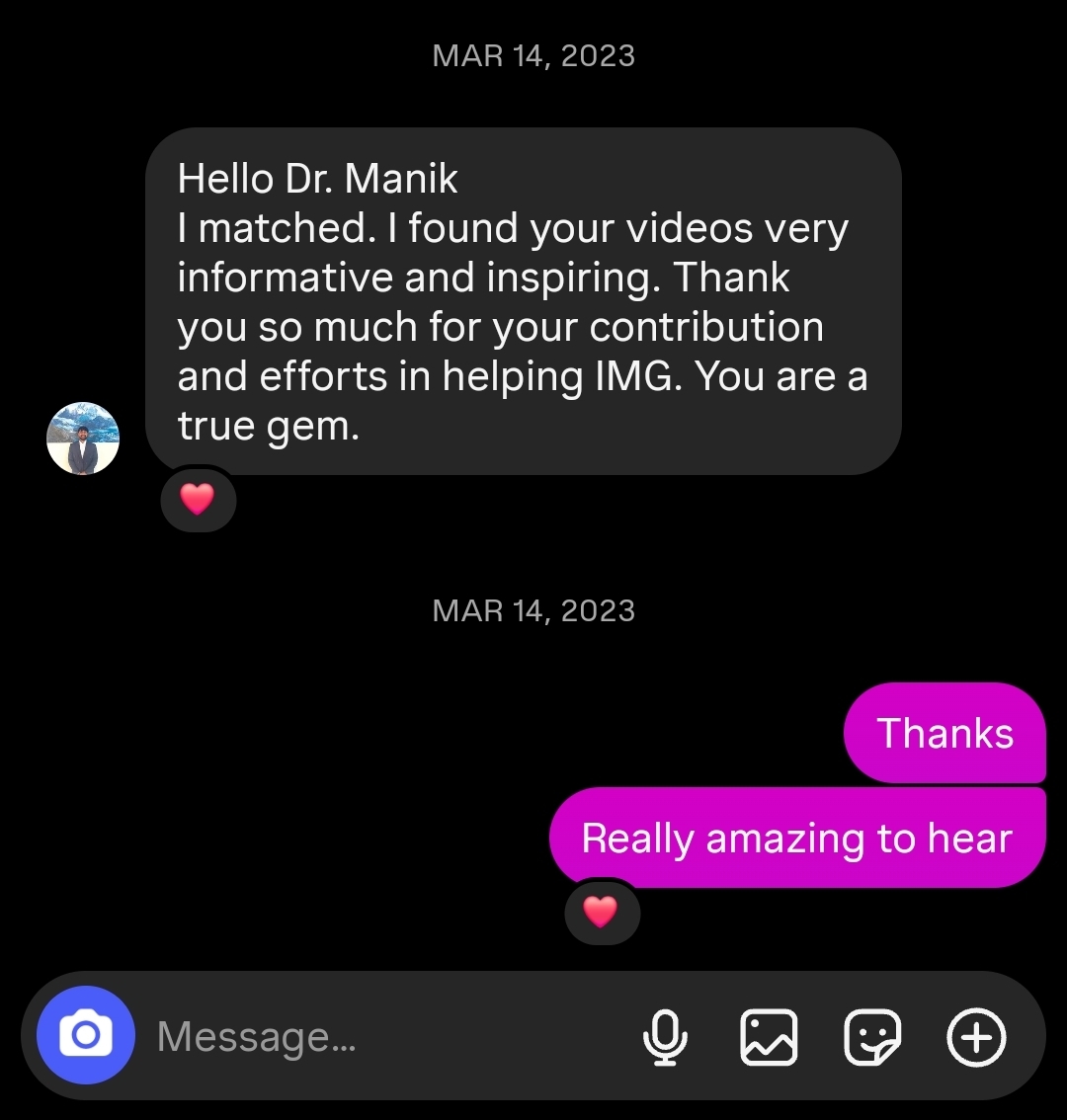 USMLE Wise student match testimonial