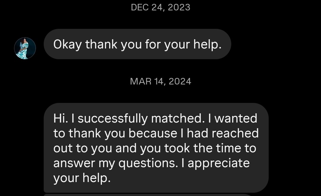 USMLE Wise student match testimonial